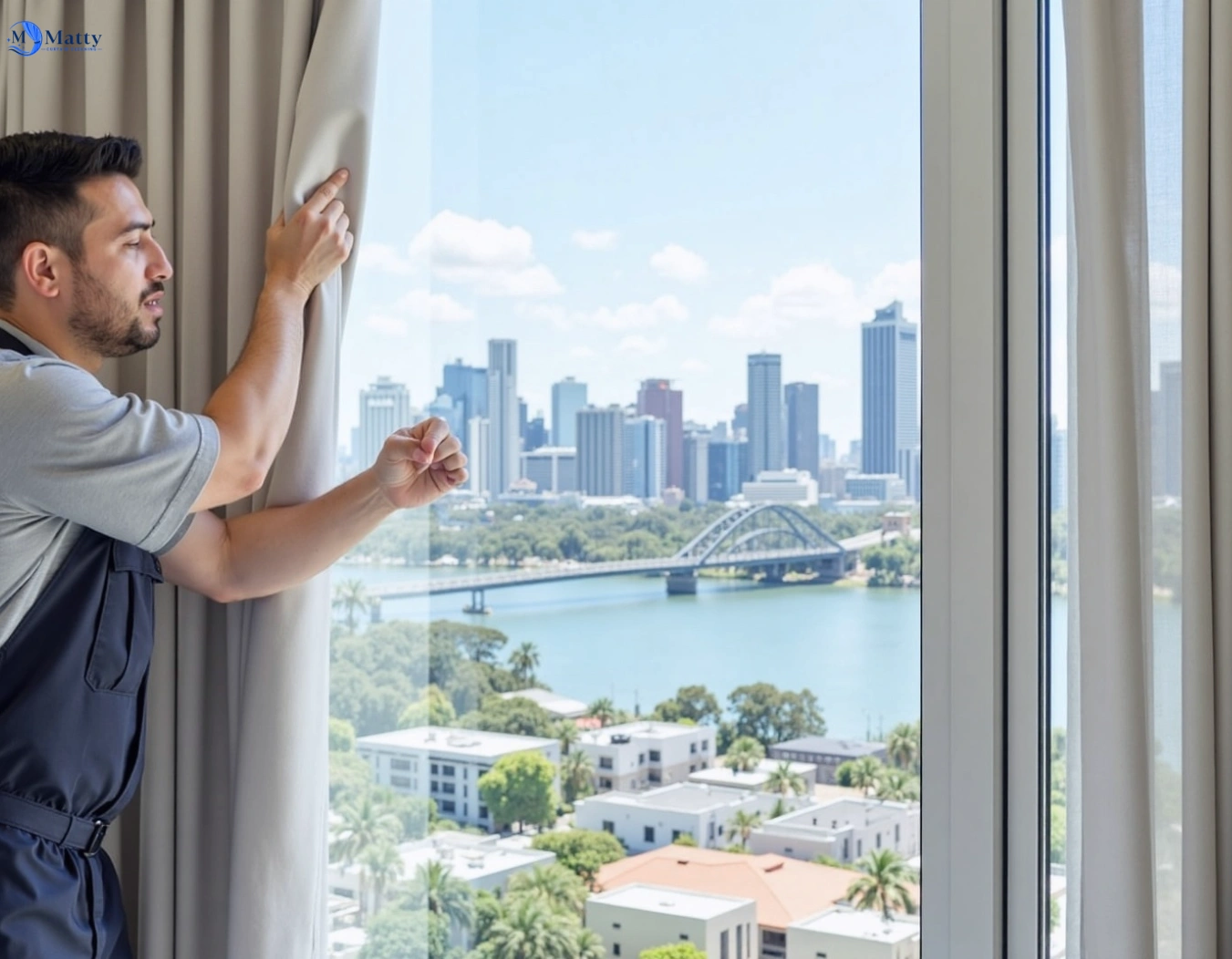Professional curtain steam cleaning service morningside QLD by Matty Curtain Cleaning